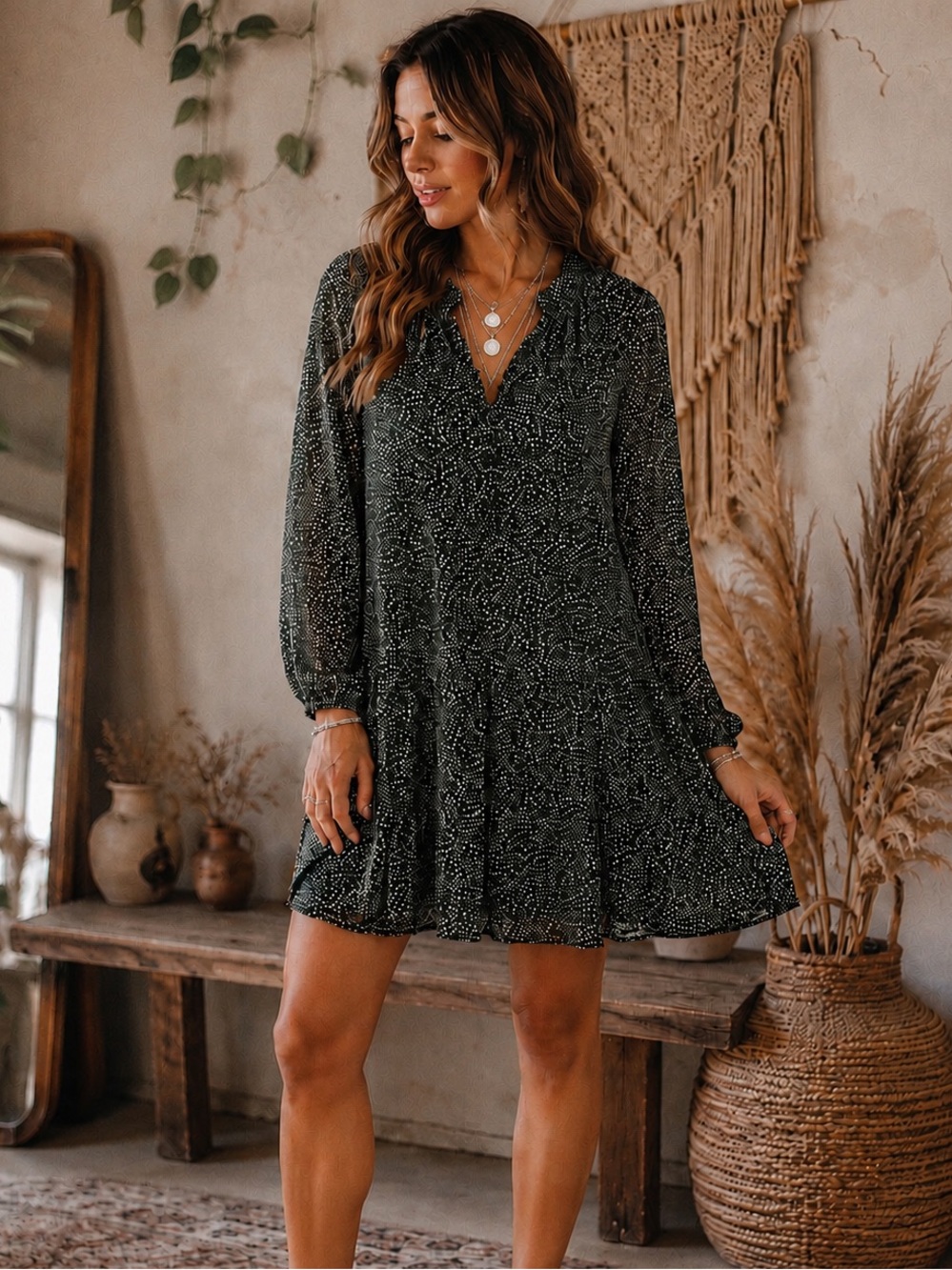 Joie Limited Edition Arctic Animal Spot Balloon Sleeve Dress